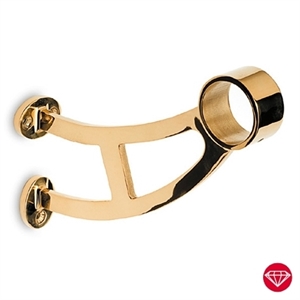 Fotstöd väggfäste böjt, Ø38,1 mm, Mässing