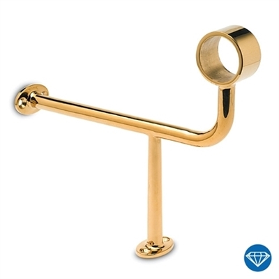 Fotstöd golvfäste T-format, Ø38,1 mm, Mässing