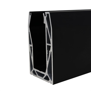 Bottenmonterad profil i svart anodiserad aluminium
